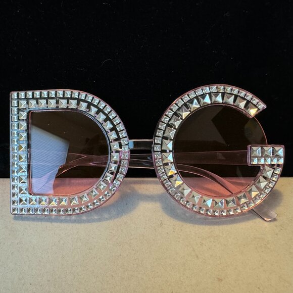 Sunglasses D & G Designer Style Pink Lenses Clear Frame Trendy Womens Accessory - Picture 13 of 13